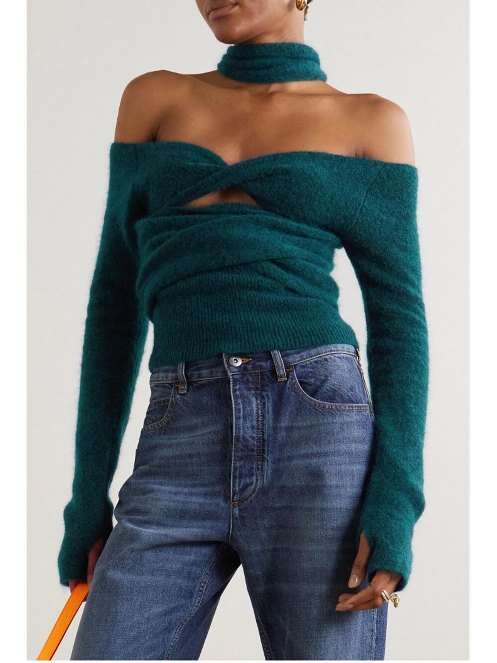 Gauge81 Elim Cutout Knitted Sweater Turquoise